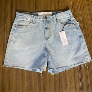 Treasure and Bond high rise light wash cutoff shorts